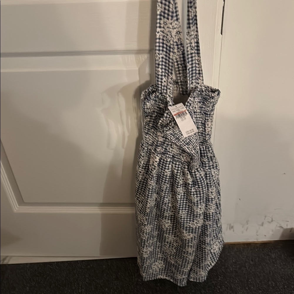 American Eagle Outfitters Blue and White Midi Dress